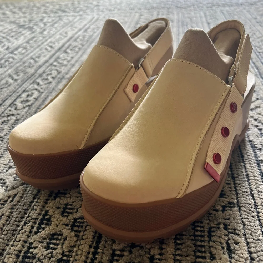 Sorel Cream and Red Platform Mules - Picture 6 of 8